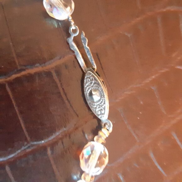 1950's Aurora Borealis Crystal Necklace 30 Inch Vintage - Picture 5 of 13